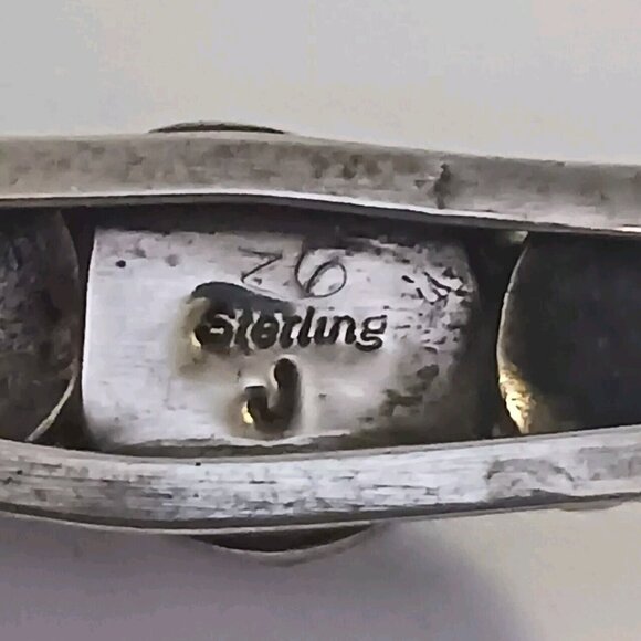 Navajo Vintage Jason Livingston signed Turquoise Sterling Cuff (1513) - Picture 6 of 6